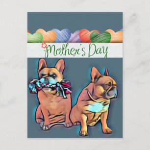 Französische Bulldogge Muttertag French Bulldog Postkarte