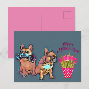 Französische Bulldogge Muttertag French Bulldog Postkarte