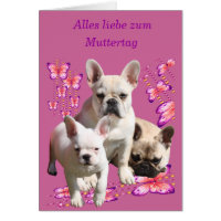 Französische Bulldogge Muttertag Karte