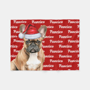 Französische Bulldogge Name Weihnachtsfeiertag Fleecedecke