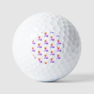 Französische Bulldogge Neon French Bulldog Golfball