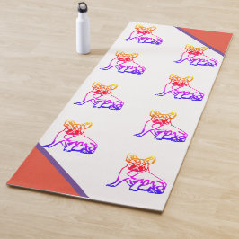 Französische Bulldogge Neon French Bulldog Yogamatte