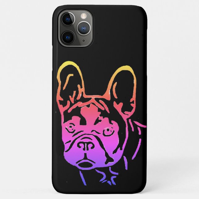 Französische Bulldogge Neon Herz French Bulldog Case-Mate iPhone Hülle (Rückseite)