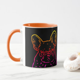 Französische Bulldogge Neon Herz French Bulldog Tasse
