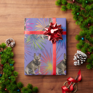 französische Bulldogge Neujahr French Buldog Geschenkpapier