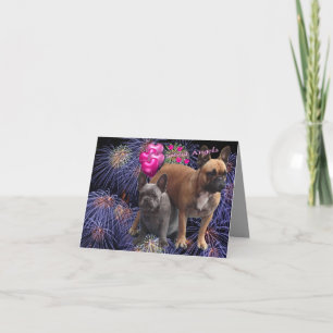 Französische Bulldogge Neujahr French Bulldog Einladung