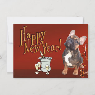 Französische Bulldogge Neujahr French Bulldog Einladung