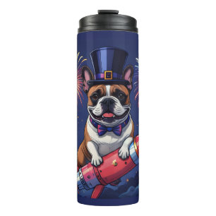 Französische Bulldogge Neujahr French Bulldog Thermosbecher