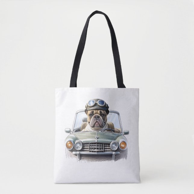Französische Bulldogge Oldtimer Bulldog Vatertag  (Vorderseite)