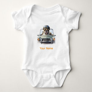 Französische Bulldogge Oldtimer Bulldog Vatertag Baby Strampler