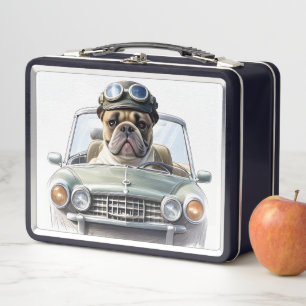 Französische Bulldogge Oldtimer Bulldog Vatertag Metall Brotdose
