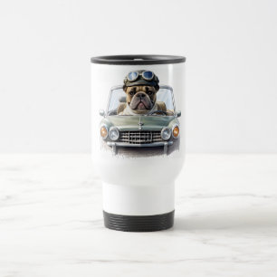 Französische Bulldogge Oldtimer Bulldog Vatertag  Reisebecher