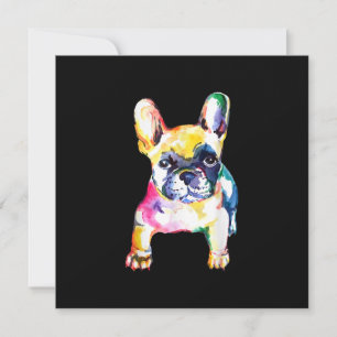 Französische Bulldogge Original-Aquarell-Zeichnung Feiertagskarte
