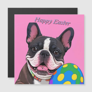 Französische Bulldogge Osterei French Bulldog Magnetkarte