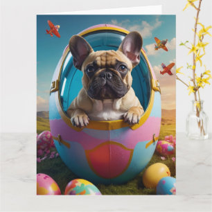 Französische Bulldogge-Osterhasen Karte