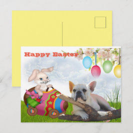 französische Bulldogge Ostern French Bulldog  Postkarte