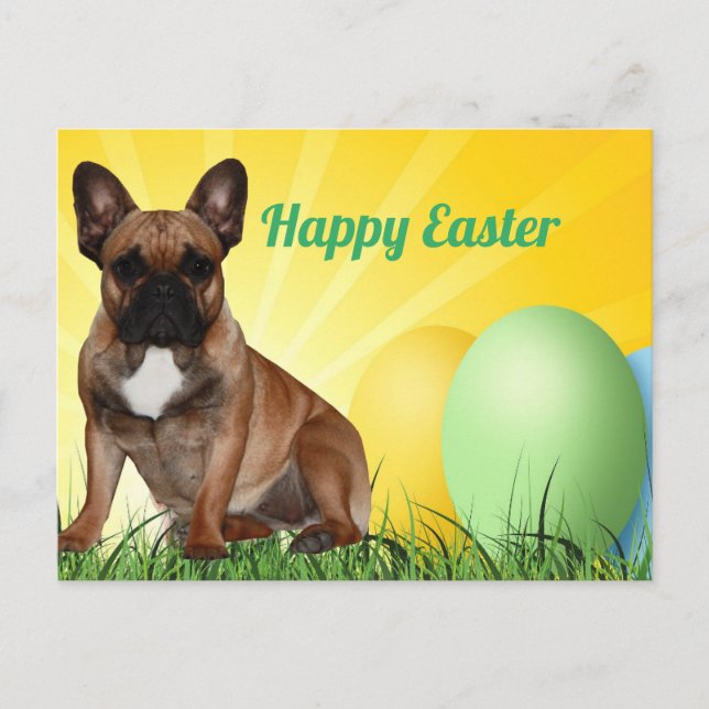 französische Bulldogge Ostern French Bulldog  Postkarte (Vorderseite)