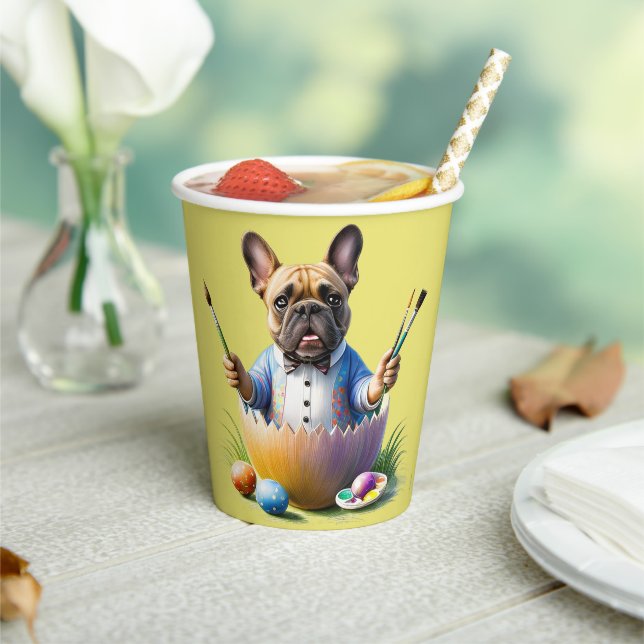 Französische Bulldogge Ostern Pappbecher (In Situ)