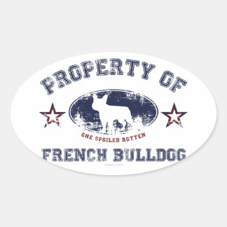 Französische Bulldogge Ovaler Aufkleber