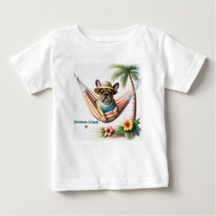 Französische Bulldogge Palme Strand French Bulldog Baby T-shirt