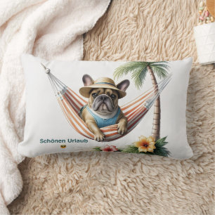 Französische Bulldogge Palme Strand French Bulldog Lendenkissen
