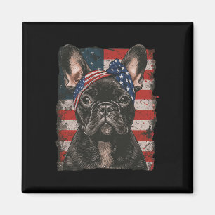 Französische Bulldogge Patriotisch 4. Juli USA Ame Magnet
