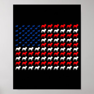 Französische Bulldogge patriotische amerikanische Poster