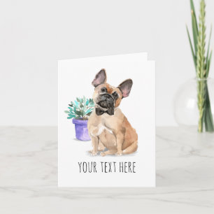 Französische Bulldogge Personalisierte Text Grußka Karte