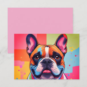 Französische Bulldogge Popart French Bulldog Dankeskarte