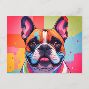 Französische Bulldogge Popart French Bulldog Feiertagspostkarte