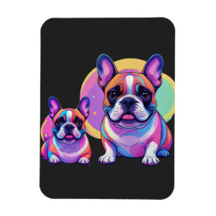 Französische Bulldogge Popart French Bulldog Magnet