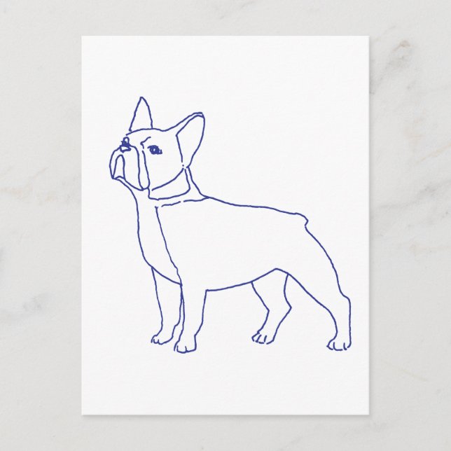 Französische Bulldogge Postkarte (Vorderseite)