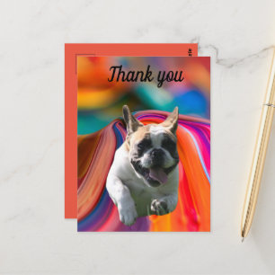 Französische Bulldogge Postkarte thank you