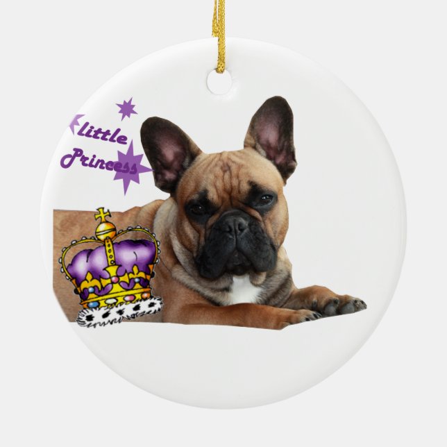 Französische Bulldogge Princess French Bulldog Keramik Ornament (Hinten)