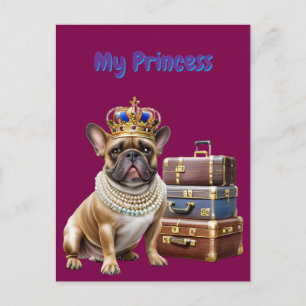 Französische Bulldogge Princess French Bulldog Postkarte