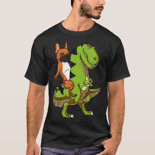 Französische Bulldogge reitet T-Rex Dinosaurier T-Shirt