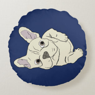 Französische Bulldogge rollend Rundes Kissen