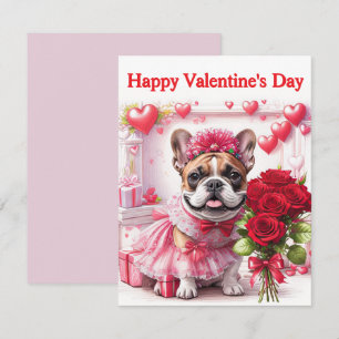 Französische Bulldogge Rosen French Bulldog Einladung