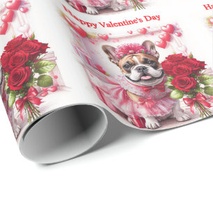 Französische Bulldogge Rosen French Bulldog Geschenkpapier