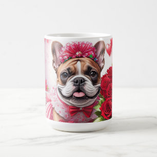Französische Bulldogge Rosen French Bulldog Kaffeetasse