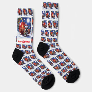 Französische Bulldogge rote Kugel Weihnachten Socken