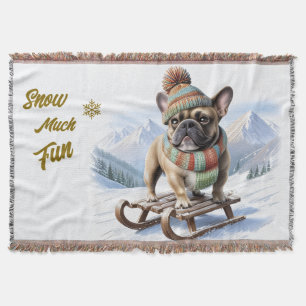 Französische Bulldogge Schlitten French Bulldog Decke