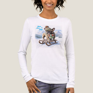 Französische Bulldogge Schlitten  French Bulldog Tri-Blend Shirt