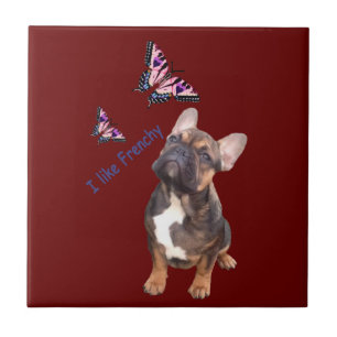 Französische Bulldogge Schmetterling Bulldog Fliese