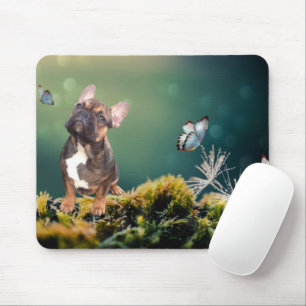 Französische Bulldogge Schmetterling French Bulldo Mousepad