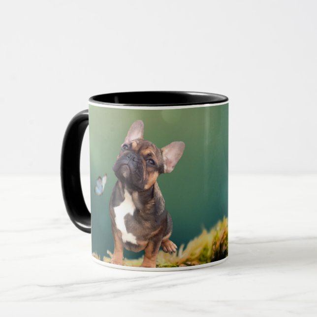 Französische Bulldogge Schmetterling French Bulldo Tasse (Vorderseite Links)