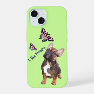 Französische Bulldogge Schmetterling iPhone 15 Hülle