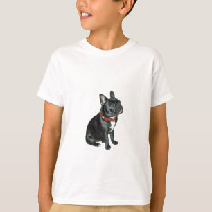 Französische Bulldogge - Schwarz mit rotem Halsban T-Shirt