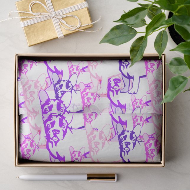 Französische Bulldogge  Seidenpapier (Geschenk)
