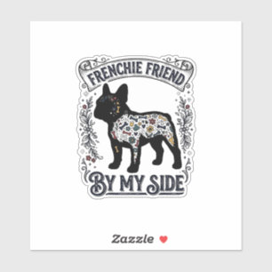 Französische Bulldogge Shirt Vintage Floral Hundel Aufkleber